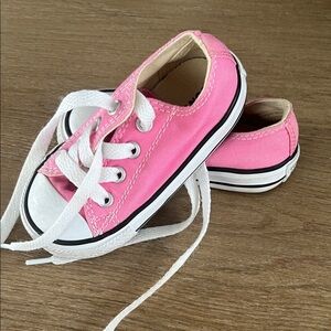 Converse Kids Pink Sneakers with White Laces